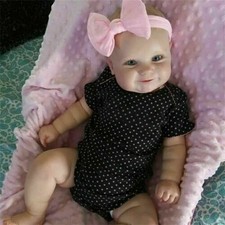 50CM Reborn Baby Mädchen Neugeborene Puppe süßes Streifen echt weich Wellenpunkt