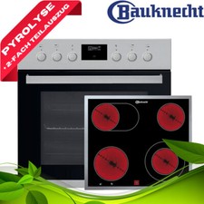 Einbau Herdset  Backofen Edelstahl  Pyrolyse Pizzafunktion Ceran Kochfeld LCD