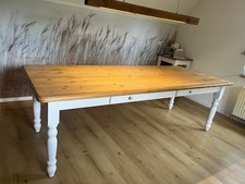 Großer  weisser Tisch im Landhausstil 250x100x80 mit 2 Schubladen