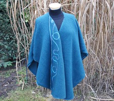 Damen Woll-Wende Cape / Poncho