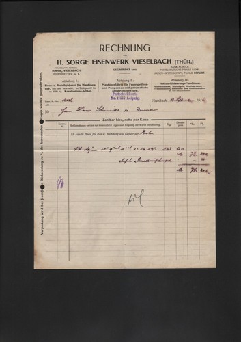 Vieselbach rechnung 1916 h - vieselbach,,