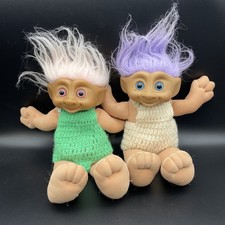 Vintage Zaubertroll Figur 31cm Troll Puppe 90s SET Doll Bunte Haare ACE Novelty