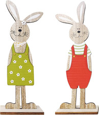 2X Osterhasen Deko, Osterhasen Figuren groß, Aufsteller Ostern Hase, Osterhase H
