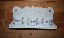 antikes Email Wandregal(Sand,Seife,Soda,)original,Becherregal marmoriert