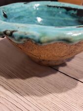 Vintage Massiv Schale Handarbeit Mit Schöne Formen Farben Ton Gewicht 1.169 Gr 