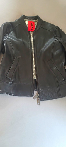 Hugo damen lederjacke schwarz - damen,