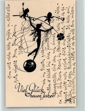 39994766 - sign. Schrempel Scherenschnitt Elfenreigen Gluecksklee Neujahr