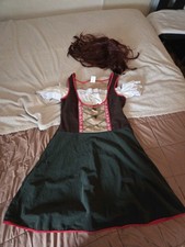 Heidi Dirndel Damen Kostüm für Fasching Karneval + Perücke Gr.42 von Rubie's