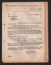 HAMBURG, Brief Prospekt 1934, William Schneider Pumpfix