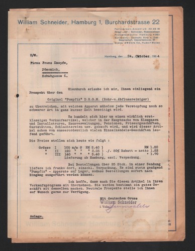Hamburg brief prospekt 1934 - hamburg,,