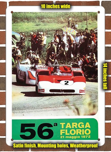 Metal sign 1972 targa florio - metal,
