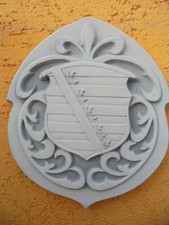 Wandbild Relief Stuck "Sachsenwappen" Fassadenstuck H.35 cm Steinguss Steinfigur