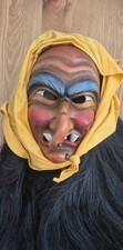 Handgeschnitzte Hexenmaske Holzmaske