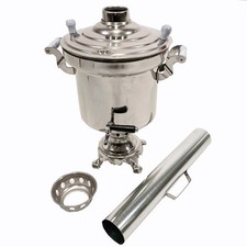 Holzkohle Samowar Edelstahl 5L