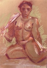 Akt nude naked woman Frau nue femme Aktzeichnung Zeichnung drawing dessin - 209