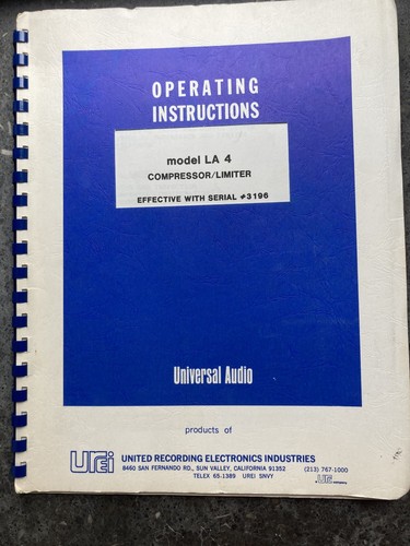 Urei kompressor limiter - la-4, kompressor/limiter