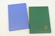 Set 2x altes Schaubek Briefmarkenalbum Einsteck Album grün blau nostalgisch