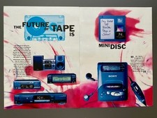 The Future Of Tape Is MiniDisc Sony MD Walkman 1994 Vintage Ad Werbung Reklame