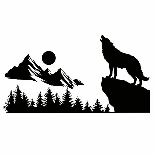 Aufkleber heulender wolf - aufkleber,