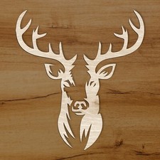 XXL 'Hirschkopf' Wandbild Holz