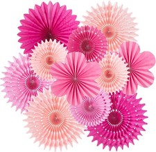 Papierfächer rosa 11 Stück