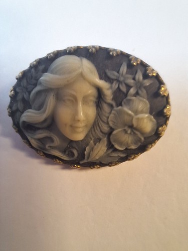 Kamee brosche mit - mit, frauenkopf