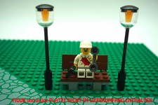 Lego® 2 x Straßenlaterne 1 x Bank Garten Parkbank Park Strasse Laterne (L1251)