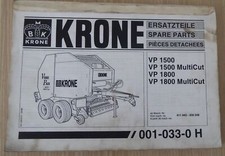 Krone Rundballenpresse VarioPack 1500 + 1800 Ersatzteilkatalog