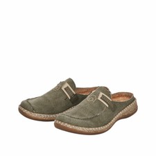 Rieker Clogs Sabot Pantoffel Hauschuhe Leinen grün 46493