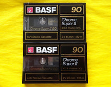 2x BASF Chrome Super II 90 Cassette Tapes 1988-1989 + OVP + SEALED +