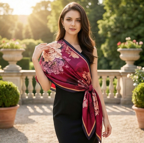 Seidentuch lila asian stil - lila,