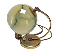 Tischlampe Art Déco Doria  mit Marmor-Glasschirm & Messinggestell | 30er Jahre