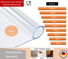 Tischfolie transparent klar Tischdecke Möbelschutz Bodenschutzmatte ca.2mm PVC