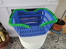 Einkaufskorb Kunststoffkorb Tragekorb Henkelkorb - Blau/Grün - 39,5x29x22,5 cm.