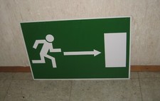 Aluminium Blech Notausgang Schild Fluchtwegschild Rettungsweg 50x75cm x 2mm