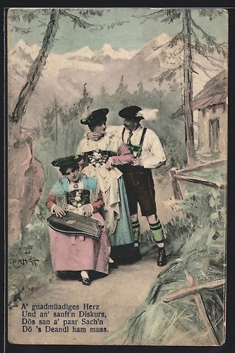 Künstler ernst tiroler - künstler-ak, ernst: