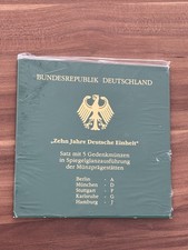 BRD Gedenkmünzen 5x10 DM "Zehn Jahre Deutsche Einheit" 925 Silber A-J PP Blister