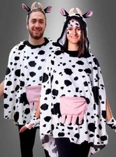 Kuh Poncho aus Plüsch mit