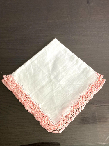 Behäkeltes taschentuch weiss - taschentuch,