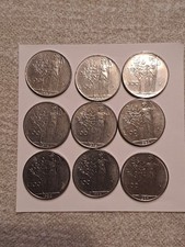 9 Münzen  ITALIEN  100 Lire 1957-1987  Sehr schön