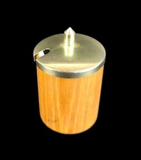 Mid Century Salztopf / Deckeldose - 5 cm - Holz mit Kunststoffeinsatz