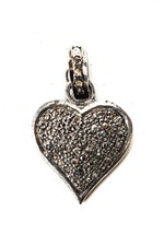 Designer Damen Sterlingsilber Rosenschliff Diamant Herz Anhänger Charm 5,6 g