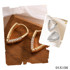 Luxus Damen Ohrringe Creole 18K Gold Weißgold Echtgold galvanisieren mini 16mm