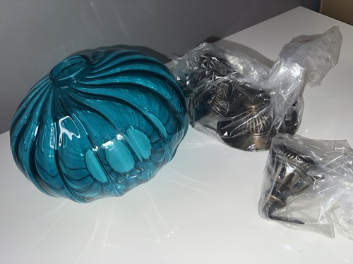 Blaue decken lampe - glas, neu