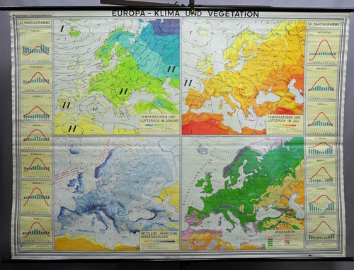 Schulwandkarte europa klima - europa,