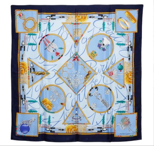 Cartier seidentuch blau - blau, bunt