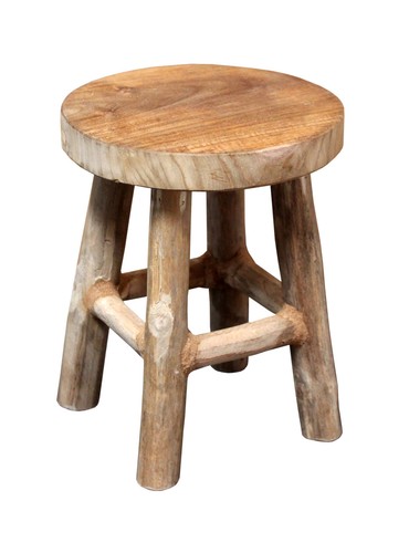 Teak blumen hocker 22x17 - hocker,