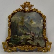 Altes Gemälde „Berghütte