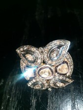 Rosen Schliff Diamanten Ring 925 Silber