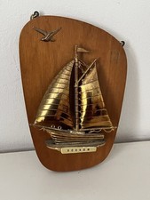 Rockabilly Vintage Wandbild, Segelschiff, BORKUM, 50er Jahre